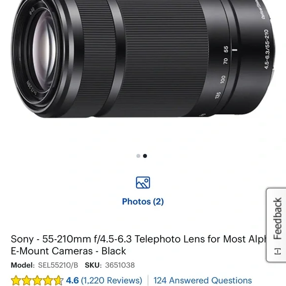 COPY - Sony Alpha 6400 Camera (Body+16-50mm Lens) AND 55-210mm f/4.5-6.3 Teleph…